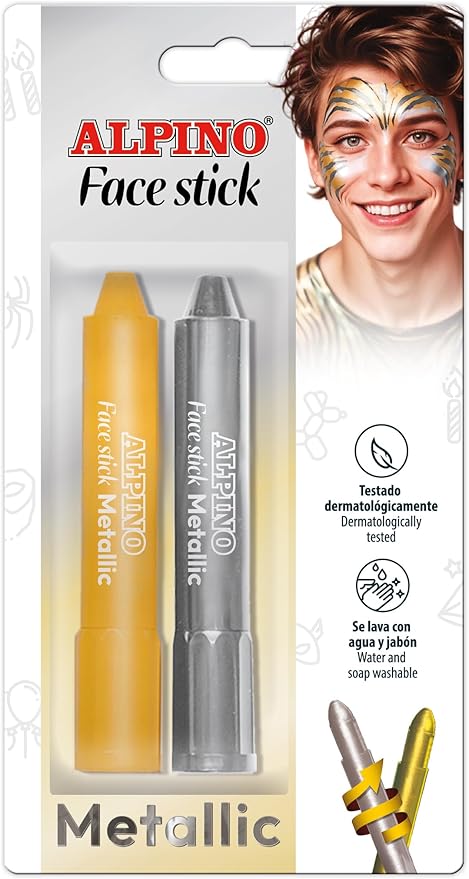 Maquillaje para cara y cuerpo en barra metalico