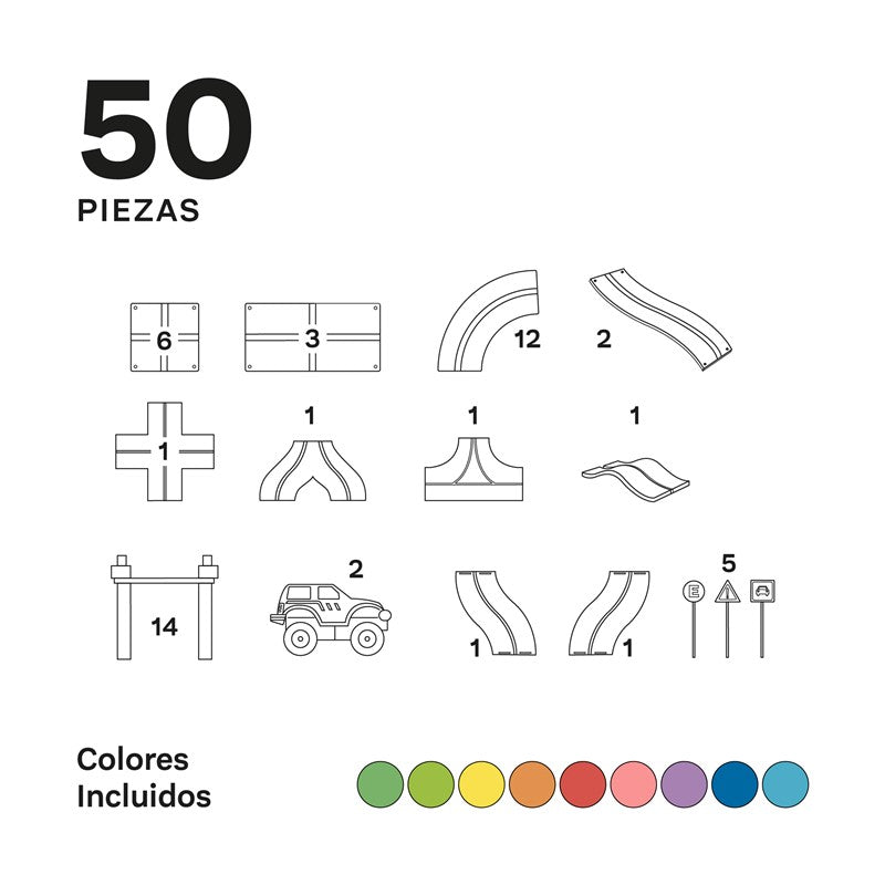 IMANIX PISTA DE CARRERAS 50 PIEZAS