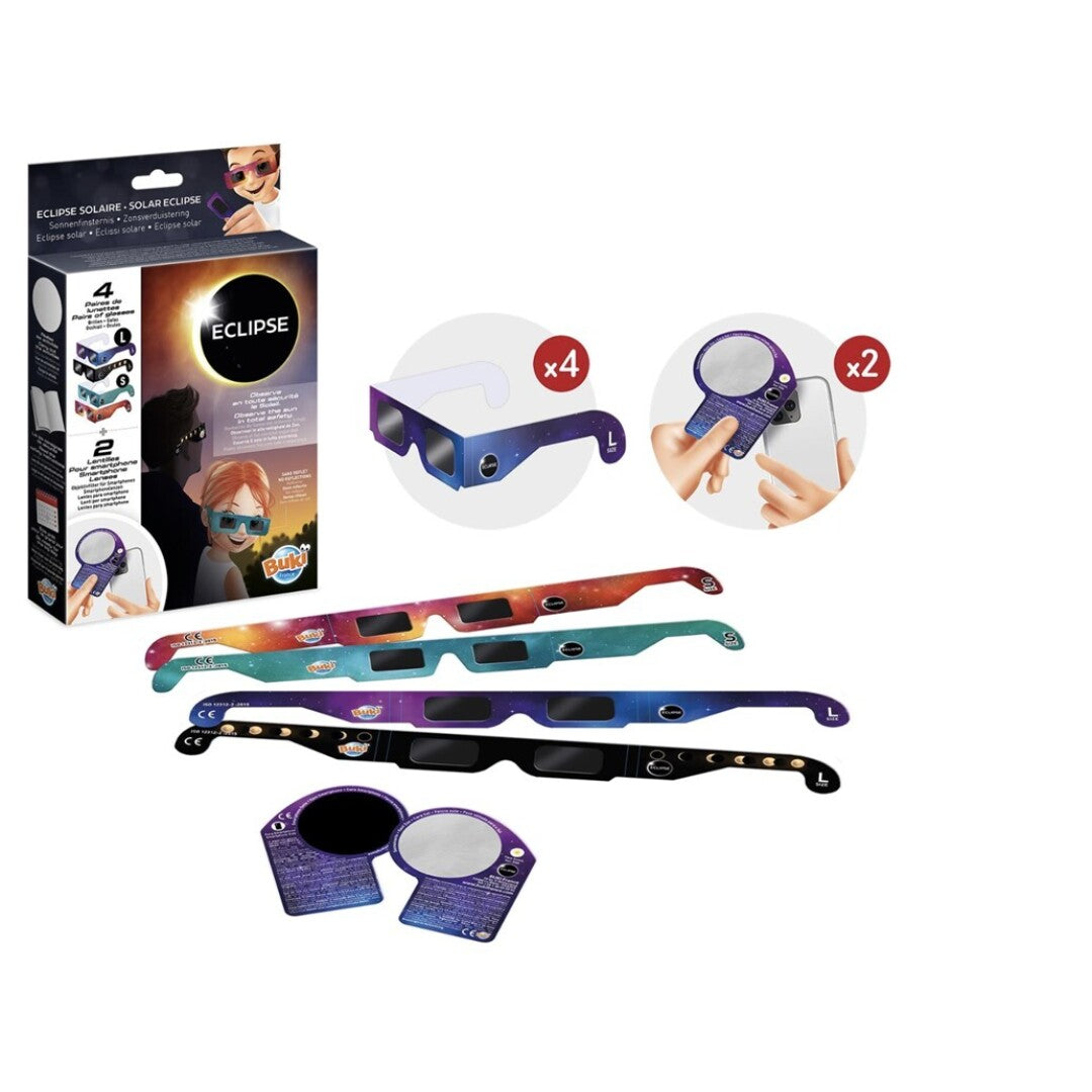 Buki Gafas para eclipses - Pack familiar