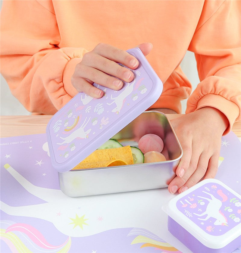 CAJA ALMUERZO ACERO UNICORNIOS