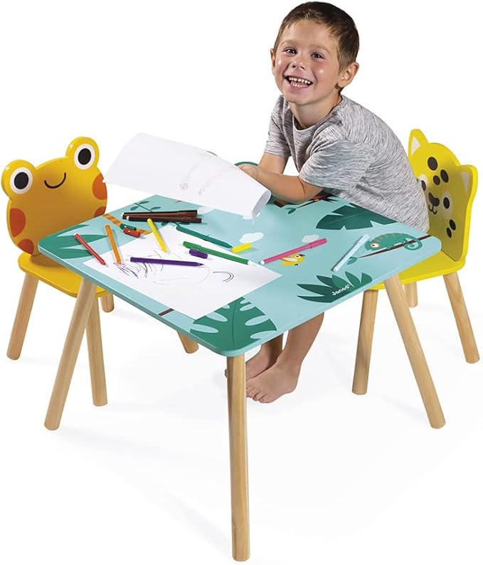 Janod Mesa y 2 Sillas Tropik - Espacio Montessori Creativo