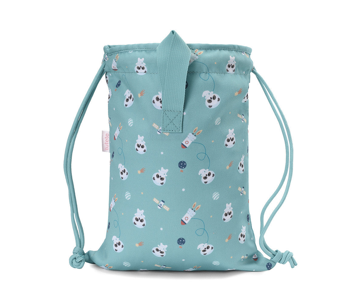 Mochila Saco Tela Pandas in Space Personalizable