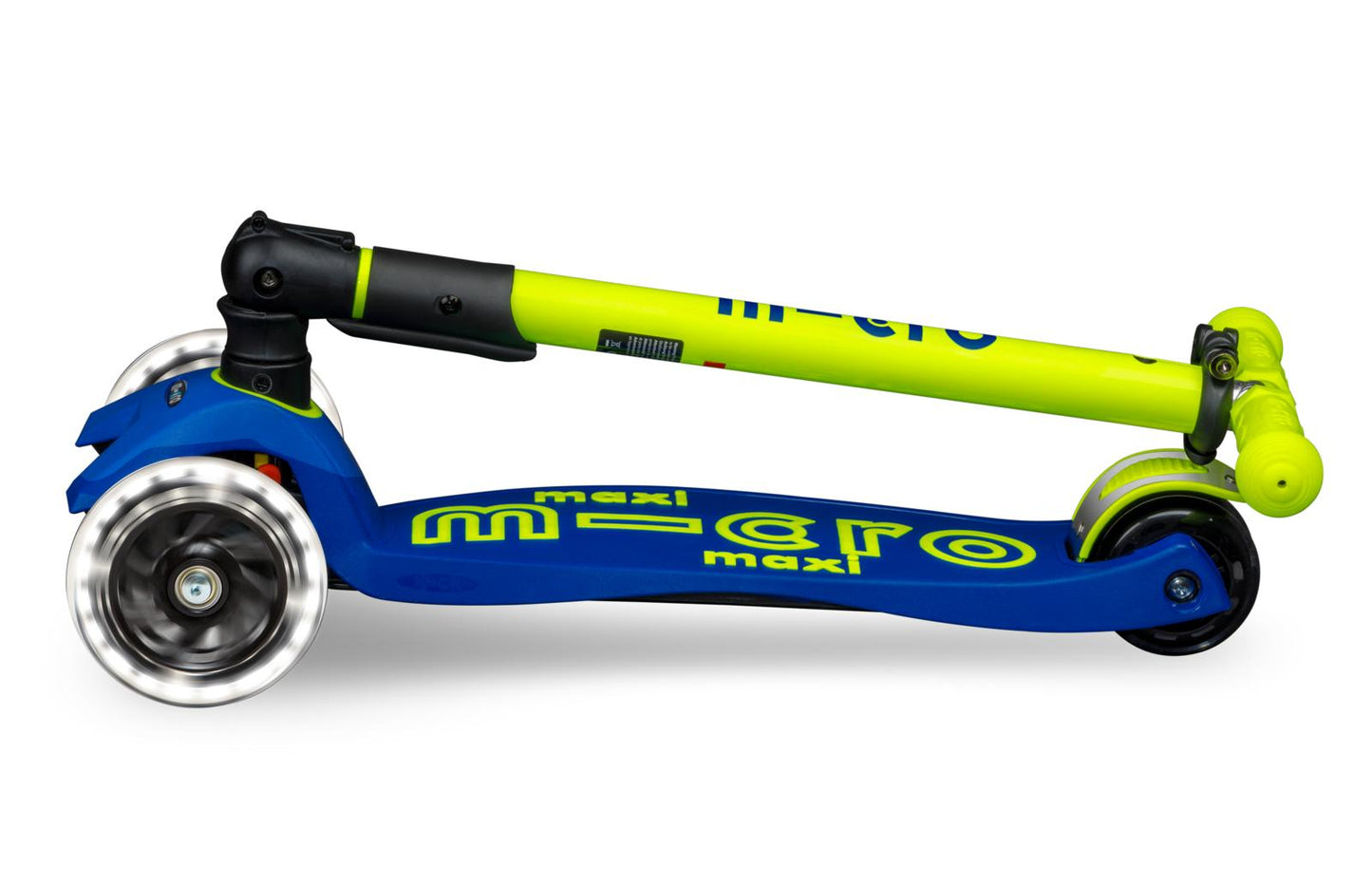 PATINETE MAXI DELUXE Plegable NEON LED AZUL-AMARILLO