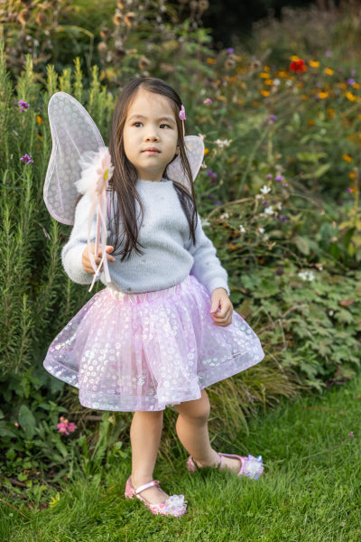 Disfraz de hada con tutú, alas y varita