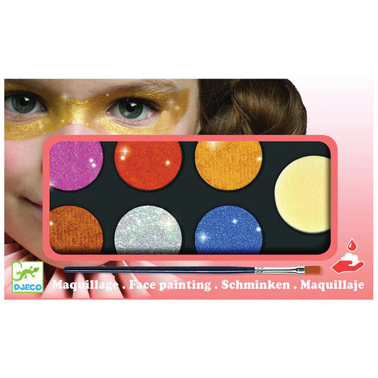 Estuche de maquillaje paleta 6 colores metal