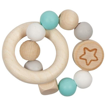 Blue star elastic rattle