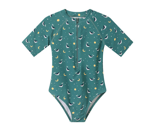 Bañador con Cremallera Whale Teal