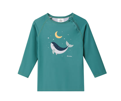 Camiseta Protección Solar Manga Larga Whale Teal