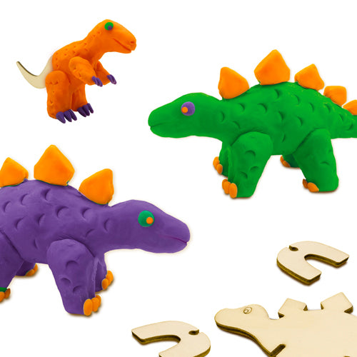 Plastilina - Esqueletos de Dinosaurios de Madera