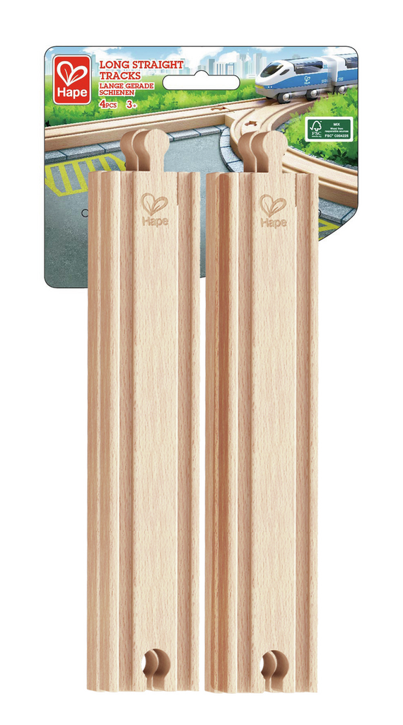 Vías Rectas Largas Pack 4 piezas de tren