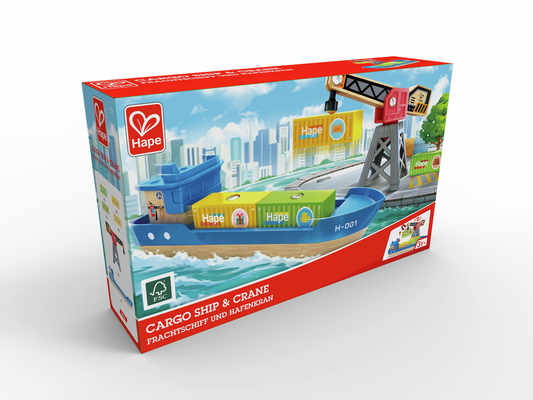 Buque de carga y grúa