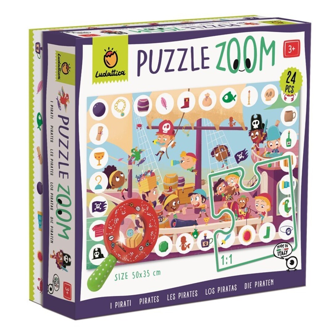 Puzzle Zoom Pirata con Lupa - Juego de Detectives para Niños 3+