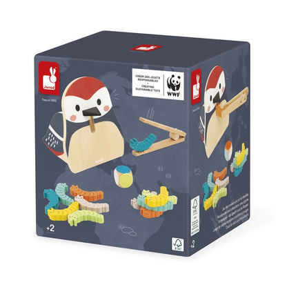JUEGO DE COLORES DE PÁJARO CARPINTERO Y ORUGAS