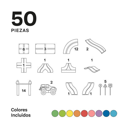 IMANIX PISTA DE CARRERAS 50 PIEZAS