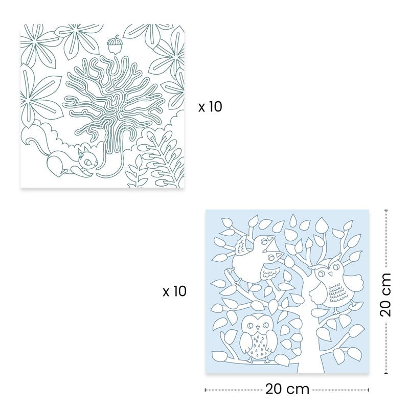 DISPENSADOR 10 DIBUJOS PARA COLOREAR BOSQUE