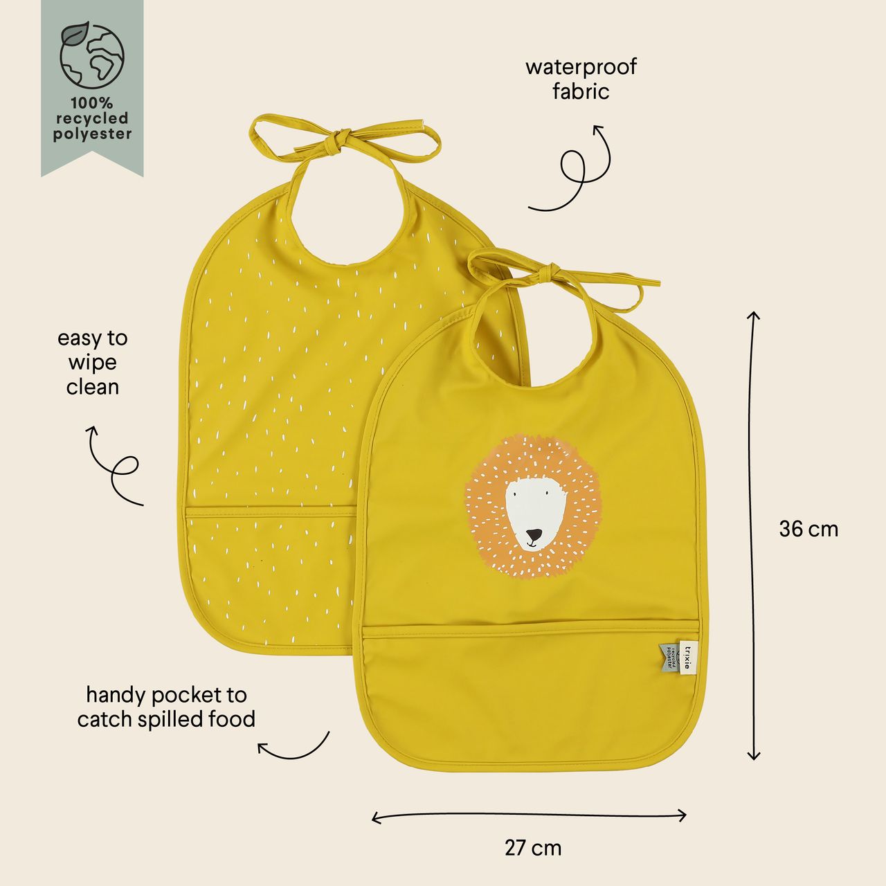 Babero impermeable 2-pack - Mr. Lion