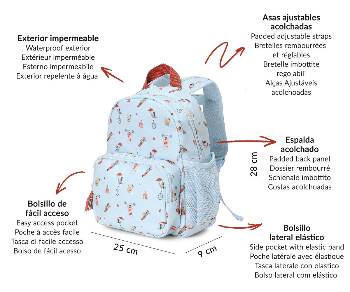 Mochila Infantil Circus Show Personalizable