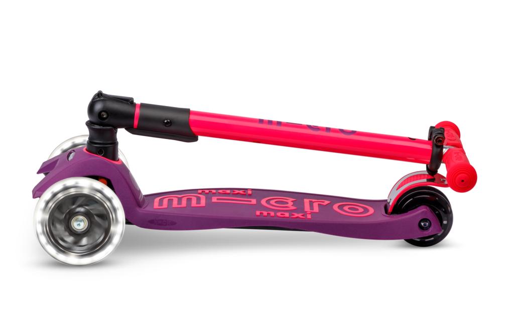 PATINETE MAXI DELUXE Plegable NEON LED LILA-ROSA