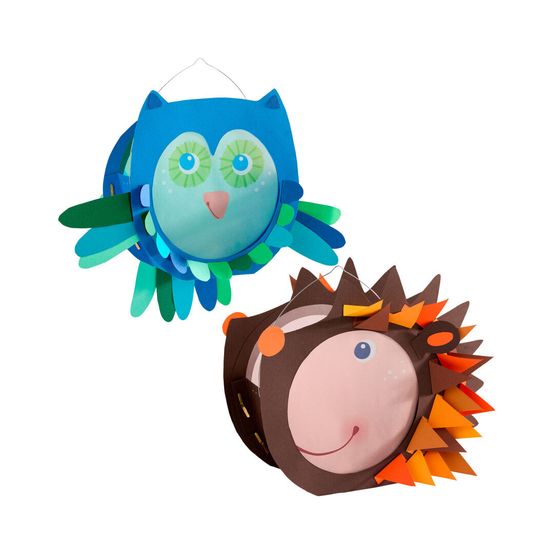 Set Creativo - Farolillos de Papel Búho y Erizo