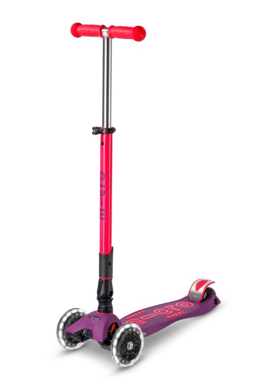 PATINETE MAXI DELUXE Plegable NEON LED LILA-ROSA