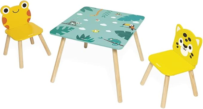 Janod Mesa y 2 Sillas Tropik - Espacio Montessori Creativo