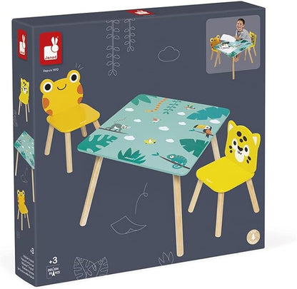 Janod Mesa y 2 Sillas Tropik - Espacio Montessori Creativo