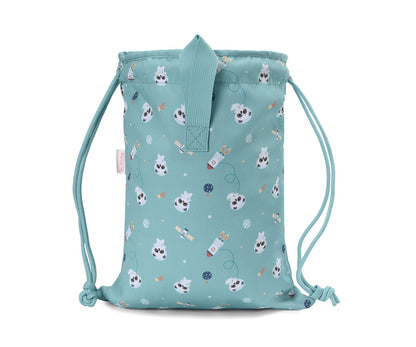 Mochila Saco Tela Pandas in Space Personalizable