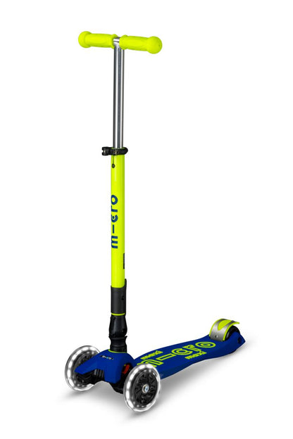 PATINETE MAXI DELUXE Plegable NEON LED AZUL-AMARILLO