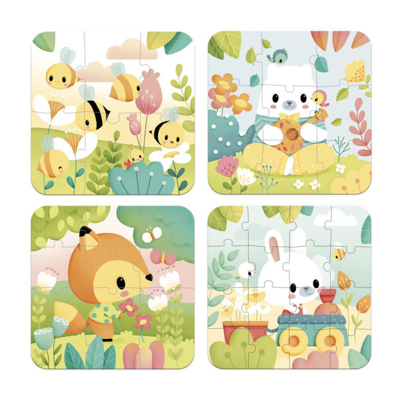 PURE- 4 PUZLES (6, 9, 12, 16 PIEZAS)