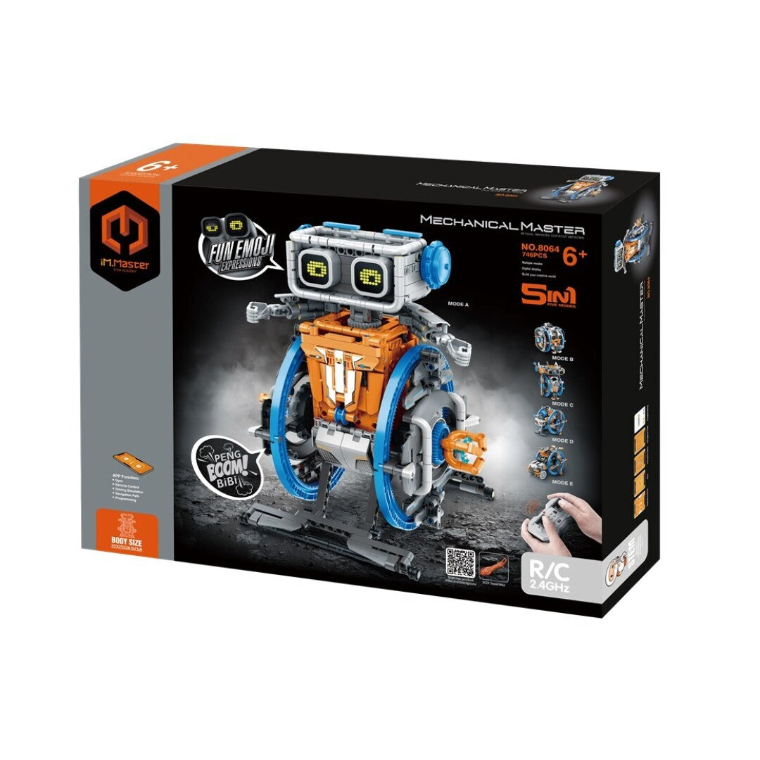 iMMaster Robot radio control azul y naranja 5 en 1 - 746 pzas.