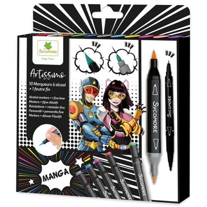 Manga - Rotuladores Alchool X10 +1 Fineliner