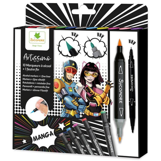Manga - Rotuladores Alchool X10 +1 Fineliner