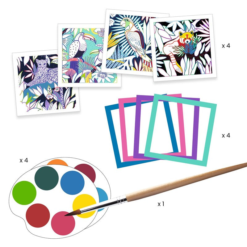 Tarjetas para pintar Selva