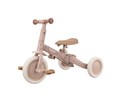 TRICICLO CON BARRA 4 en 1 Rosa Flores