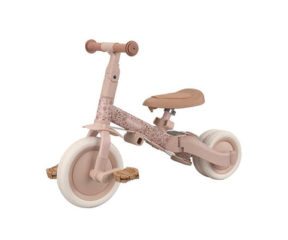 TRICICLO CON BARRA 4 en 1 Rosa Flores