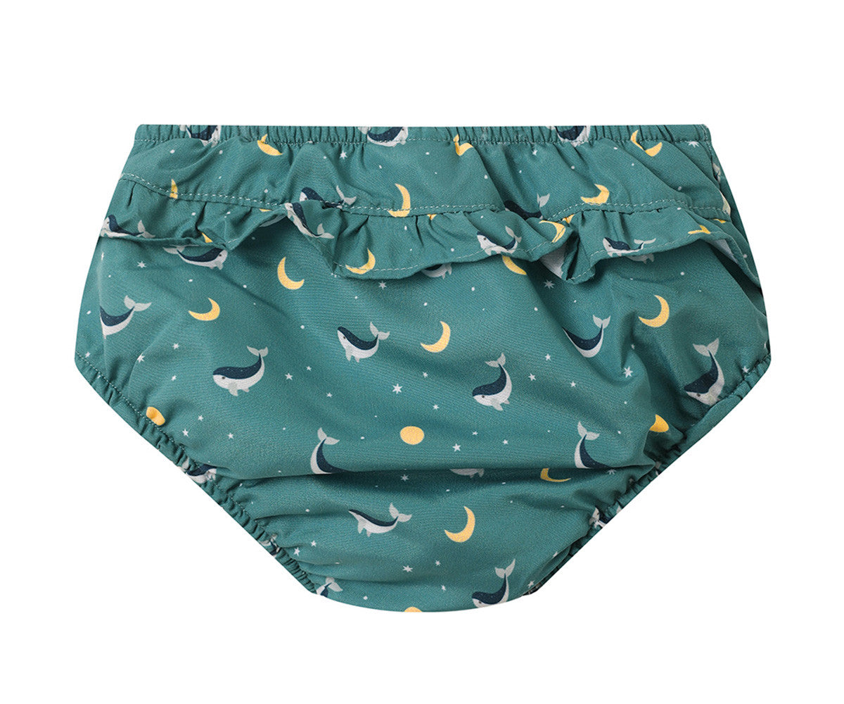 Bañador Pañal Volantes Whale Teal